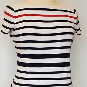 Chaps Classic Red White Blue Stripe Knit top L